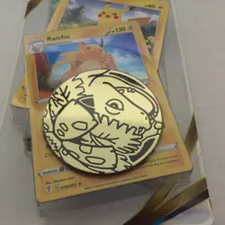 New Pokemon Pikachu/Raichu Brilliant Stars Blister Pack + Coin - Image 3