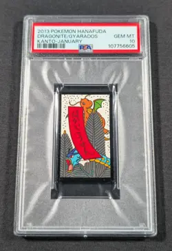 2013 Pokemon Hanafuda Dragonite Gyarados PSA 10 GEM MINT Kanto January - Image 1