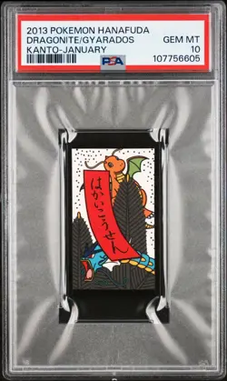 2013 Pokemon Hanafuda Dragonite Gyarados PSA 10 GEM MINT Kanto January - Image 3