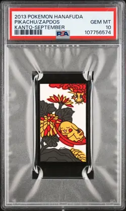 2013 Pokemon Hanafuda Pikachu Zapdos PSA 10 GEM MINT Kanto September - Image 3