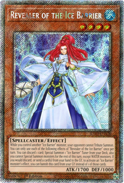 YuGiOh! Revealer of the Ice Barrier RA03-EN028 Platinum Secret Rare 1st Edition - Image 1