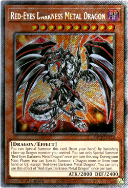 YuGiOh! Red-Eyes Darkness Metal Dragon RA03-EN212 Platinum Secret Rare 1st Editi - Image 1