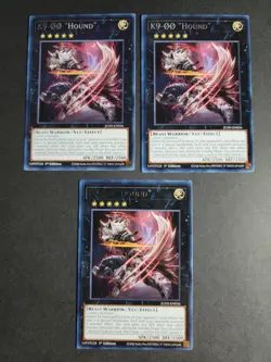 K9-00 "Hound" (X3) JUSH-EN036 Rare Yugioh Justice Hunters - Image 1