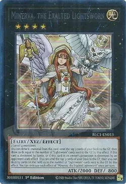 Yugioh - Minerva, the Exalted Lightsworn - 1st Edition Ultra Rare NM - Free Holo - Image 1