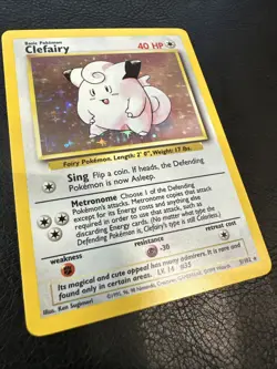 Pokemon TCG Clefairy Base Set Holo Rare Card 5/102 Unlimited NM/LP - Image 2