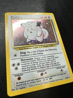 Pokemon TCG Clefairy Base Set Holo Rare Card 5/102 Unlimited NM/LP - Image 3