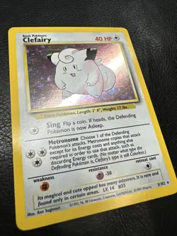 Pokemon TCG Clefairy Base Set Holo Rare Card 5/102 Unlimited NM/LP - Image 4