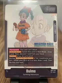 Bulma SB01-045 Gold Leader Dragon Ball Manga Booster Card Fusion World - Image 4