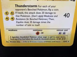 Pokemon Zapdos Fossil Rare Holo Card 15/62 NM/M Condition. WOTC Vintage 1999 - Image 3