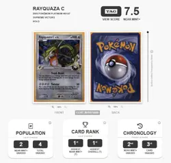 TAG 7.5 Rayquaza C 8/147 Supreme Victors - Platinum Holo Pokemon Graded Card - Image 3