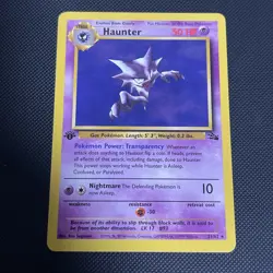 Pokemon Card Haunter Fossil 1st Edition Rare 21/62 Near Mint - Image 1