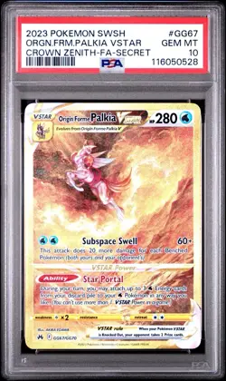 PSA 10 Origin Forme Palkia VSTAR GG67/GG70 Crown Zenith Pokemon Card 2023 Gold - Image 1