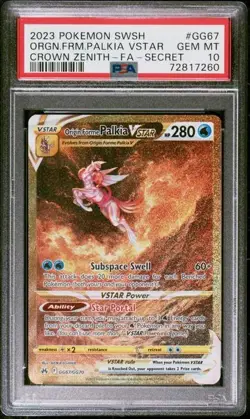 PSA 10 Origin Forme Palkia VSTAR GG67/GG70 Crown Zenith Pokemon Card 2023 Gold - Image 1
