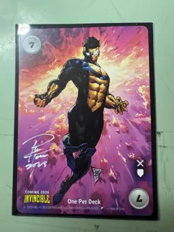 SIGNED BY ARTIST PHILLIP TAN : OverPower Card Game 2025 Invincible Promo Card - Image 1