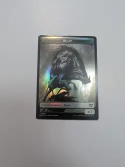 MTG - Beast 0005/Clue 0010 Token (Foil) - Edge of Eternities NM/M Condition - Image 1