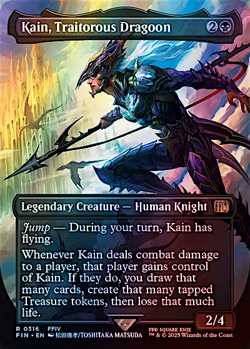 MTG Kain, Traitorous Dragoon (Borderless) Final Fantasy Foil - Image 1