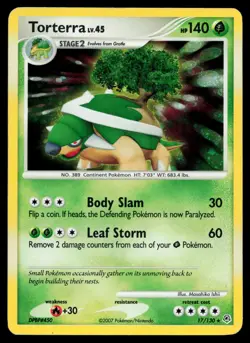 Torterra 17/130 Diamond and Pearl Holo Rare Pokemon Card - Image 1