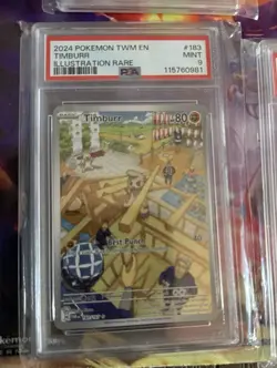 2024 POKEMON TWM EN-TWILIGHT MASQUERADE ILLUSTRATION RARE #183 TIMBURR PSA 9 - Image 1