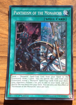 YUGIOH Pantheism of the Monarchs (SR01-EN023) Super Rare 1st Edition . - Image 1
