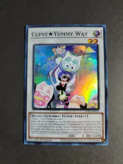 Cupsy Yummy Way JUSH-EN019 Super Rare Yugioh Justice Hunters - Image 1
