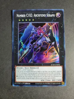 Number C102: Archfiend Seraph JUSH-EN056 Super Rare Yugioh Justice Hunters - Image 1