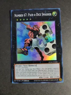 Number 67: Pair-a-Dice Smasher JUSH-EN058 Super Rare Yugioh Justice Hunters - Image 1