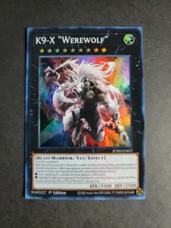 K9-X "Werewolf" JUSH-EN037 Super Rare Yugioh Justice Hunters - Image 1