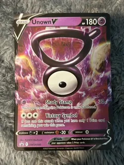 Pokemon TCG Unown v SWSH300 Sword & Shield Black Star Promo Card - Image 1