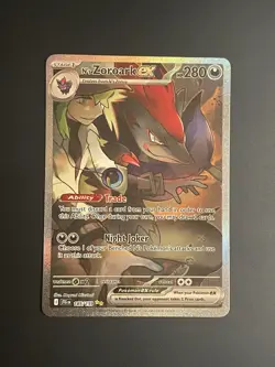 2025 Pokemon Journey Together N'S ZOROARK ex #185/159 Special Illustration Rare - Image 1