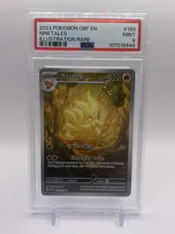 2023 POKEMON OBF EN-OBSIDIAN FLAMES ILLUSTRATION RARE #199 NINETALES PSA 9 - Image 1