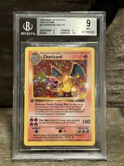 1999 Pokemon 1st Edition Shadowless Charizard Base Set Holo Rare #4 BGS 9 MINT - Image 1