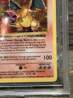 1999 Pokemon 1st Edition Shadowless Charizard Base Set Holo Rare #4 BGS 9 MINT - Image 5