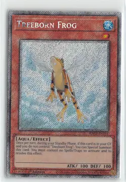 YuGiOh Quarter Century Bonanza Treeborn Frog Platinum Secret Rare #RA03-EN161 - Image 1