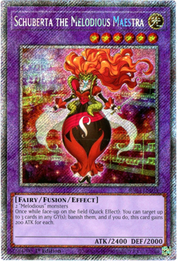 YuGiOh! Schuberta the Melodious Maestra RA03-EN034 Platinum Secret Rare 1st Edit - Image 1