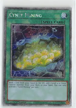 YuGiOh Quarter Century Bonanza Cynet Mining Platinum Secret Rare #RA03-EN067 - Image 1