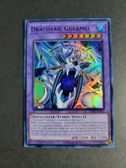 Dracotail Pan JUSH-EN003 Super Rare Yugioh Justice Hunters - Image 1