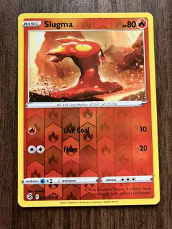REVERSE HOLO Slugma 034/264 - 2021 Pokemon Fusion Strike Common Card - NM - Image 1