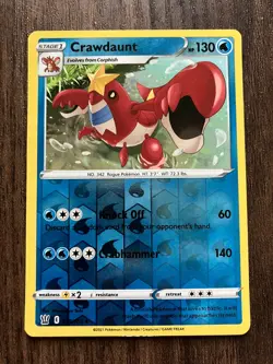 REVERSE HOLO Crawdaunt 039/163 - 2020 Pokemon Battle Styles Uncommon Card NM - Image 1