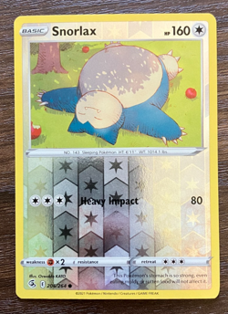REVERSE HOLO Snorlax 206/264 - 2021 Pokemon Fusion Strike Common Card - CLEAN NM - Image 1