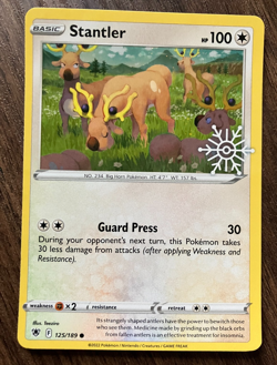 HOLO Stantler 125/189 2022 Pokemon Astral Radiance Common Holiday Calendar Card - Image 1