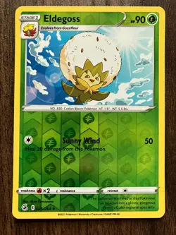 REVERSE HOLO Eldegoss 025/264 - 2021 Pokemon Fusion Strike Uncommon Card - CLEAN - Image 1