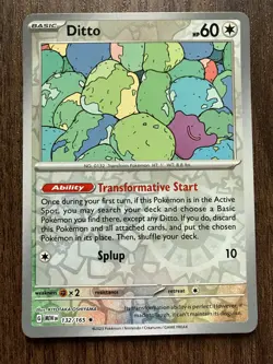 REVERSE HOLO Ditto 132/165 - 2023 Pokemon Scarlet & Violet 151 Rare Card NM - Image 1