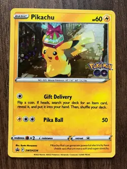HOLO Pikachu SWSH234 - 2022 Pokemon Go Series Promo Card - CLEAN NM - Image 1