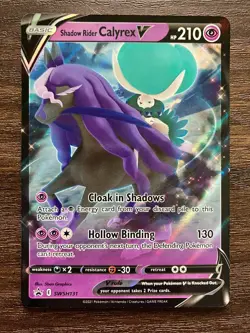 NM HOLO FULL ART Shadow Rider Calyrex V SWSH131 - 2021 Pokemon Promo Card - Image 1