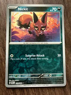 REVERSE HOLO Nickit 119/182 - 2023 Pokemon Paradox Rift Common Card Yuu Nishida - Image 1