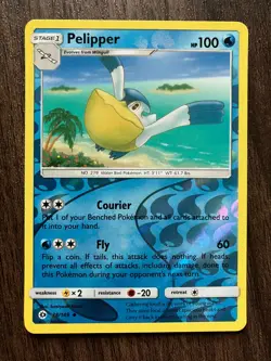 REVERSE HOLO Pelipper 38/149 - 2017 Pokemon Sun & Moon Uncommon Card - NM - Image 1