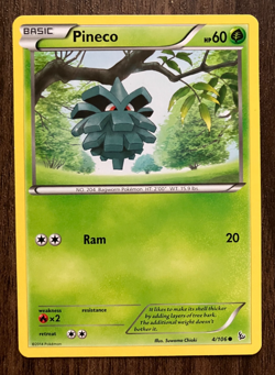 Pineco 4/106 - 2014 Pokemon Flashfire Common Card - Suwama Chiaki Artwork NM - Image 1