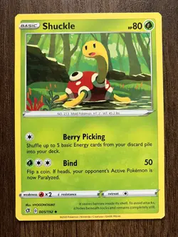 Shuckle 005/192 - 2020 Pokemon Rebel Clash Uncommon Card - CLEAN NM - Image 1