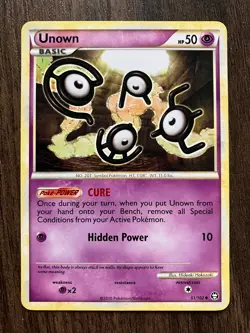 Unown 51/102 - 2010 Pokemon Triumphant Uncommon Card - Hideaki Hakozaki Art NM - Image 1