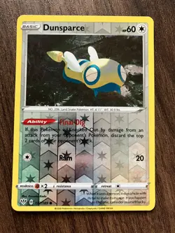 REVERSE HOLO Dunsparce 137/189 - 2020 Pokemon Darkness Ablaze Common Card - NM - Image 1
